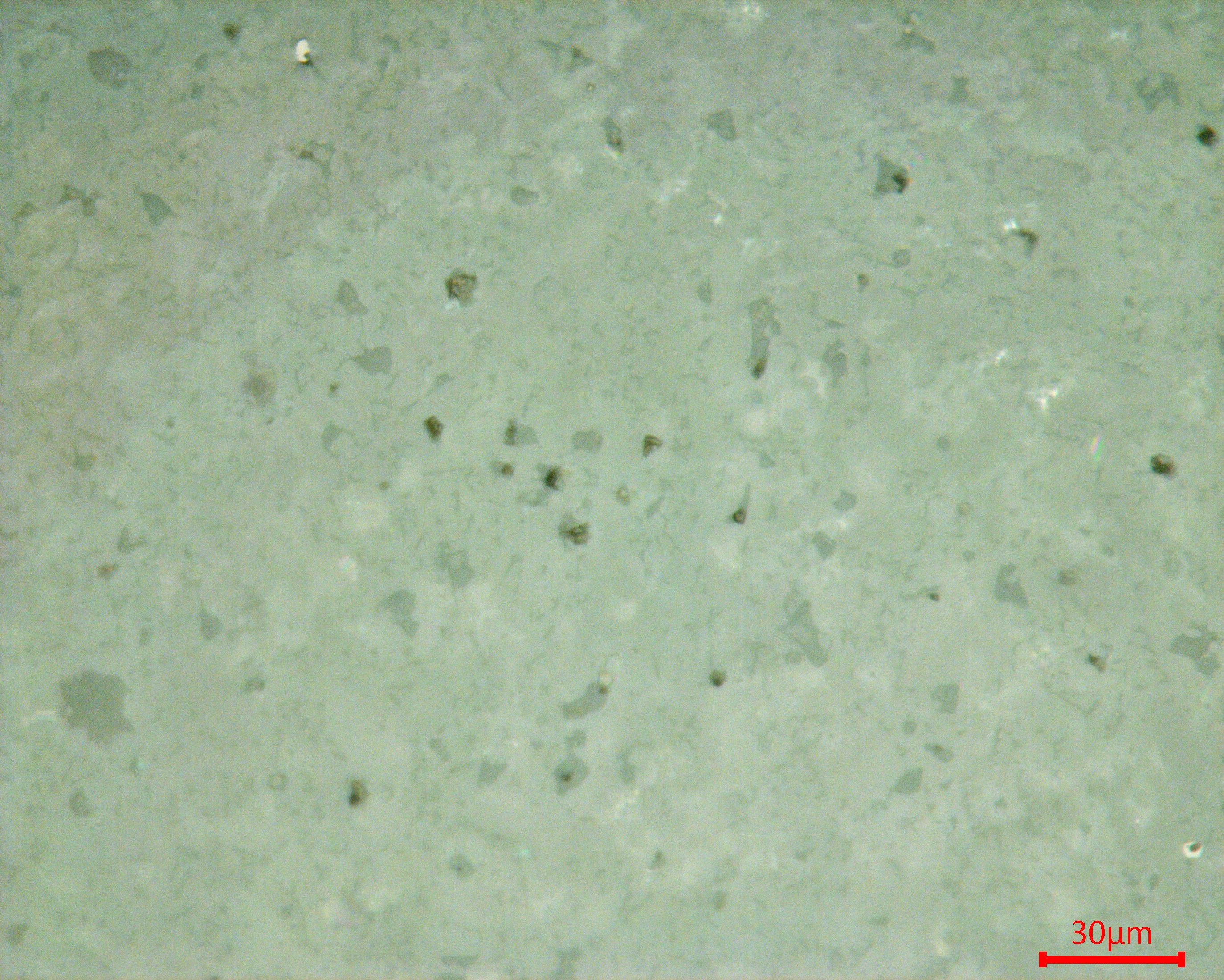 Alumina ceramic final polished microstructure at 30um scale